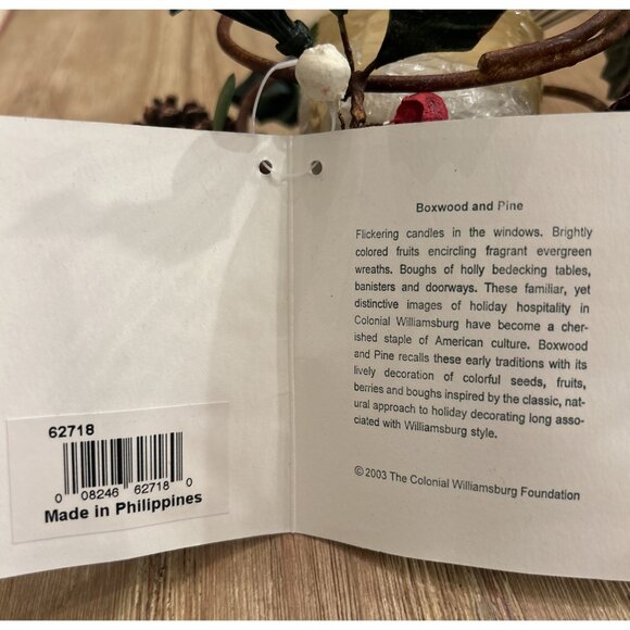 Pair of Williamsburg Holiday Metal Toleware Votive Candle Holder Boxwood & Pine - Picture 5 of 5